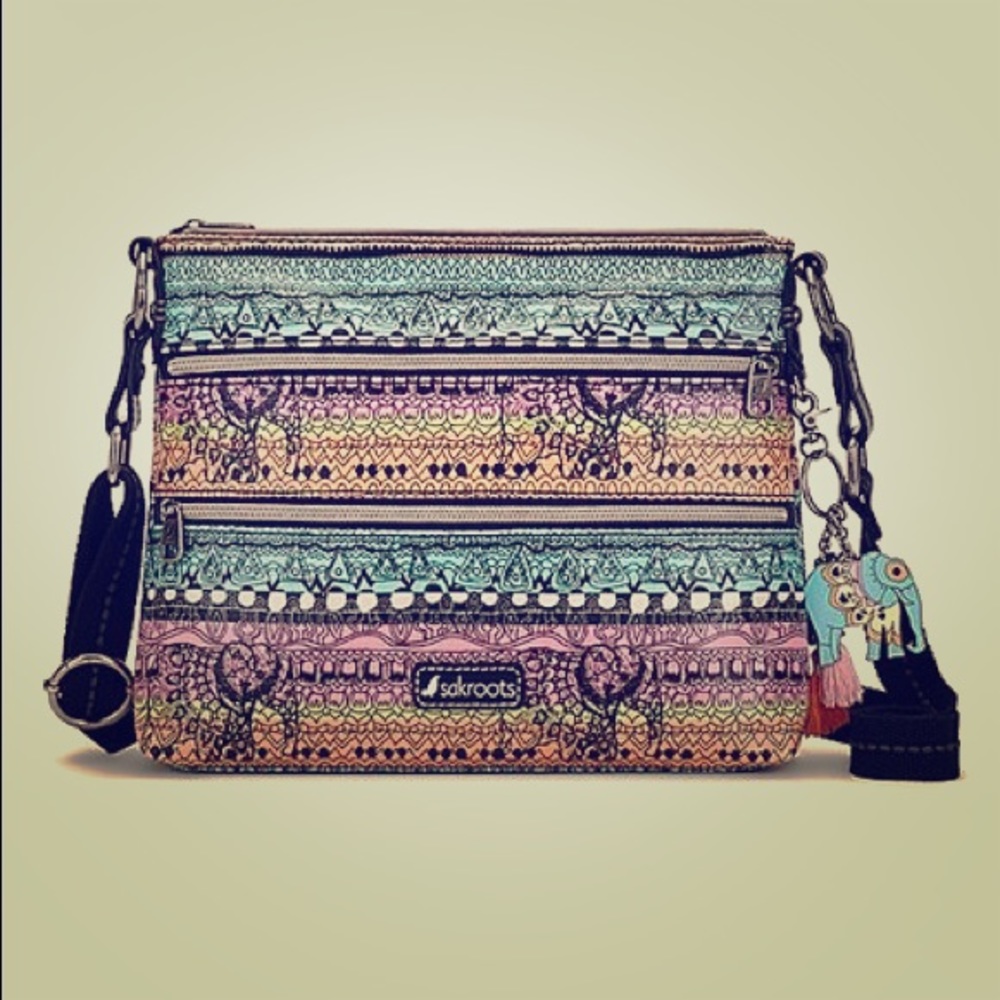 SakRoots Sherbet Geometric Basic Crossbody Bag